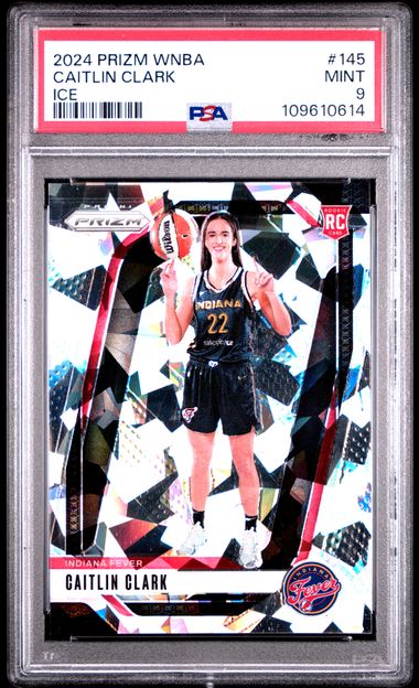 2024 Panini Prizm Wnba Caitlin Clark #145 (Ice) Mint 9 front