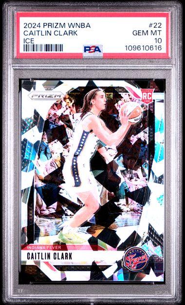 2024 Panini Prizm Wnba Caitlin Clark #22 (Ice) Gem Mt 10 front