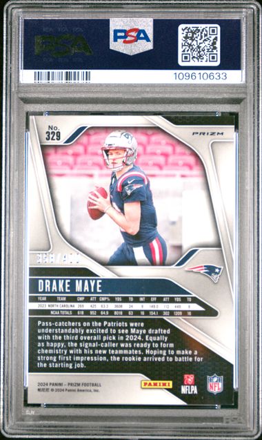 2024 Panini Prizm Drake Maye #329 (Pandora) Mint 9 back