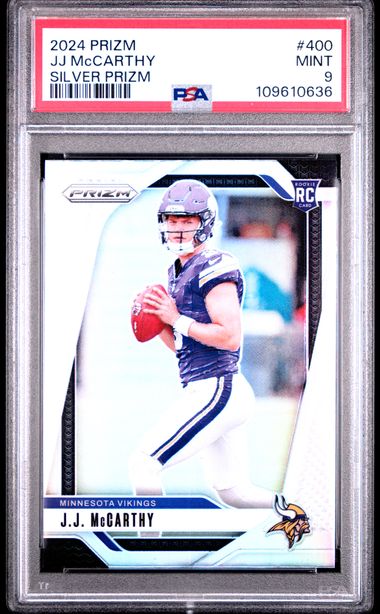 2024 Panini Prizm Jj Mccarthy #400 (Silver Prizm) Mint 9 front