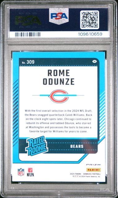 2024 Panini Donruss Rome Odunze #309 (Optic Preview-Red Wave) Mint 9 front