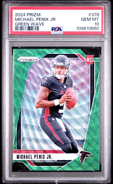 2024 Panini Prizm Michael Penix Jr. #378 (Green Wave) Gem Mt 10 back
