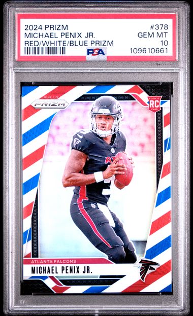 2024 Panini Prizm Michael Penix Jr. #378 (Red/White/Blue Prizm) Gem Mt 10 back