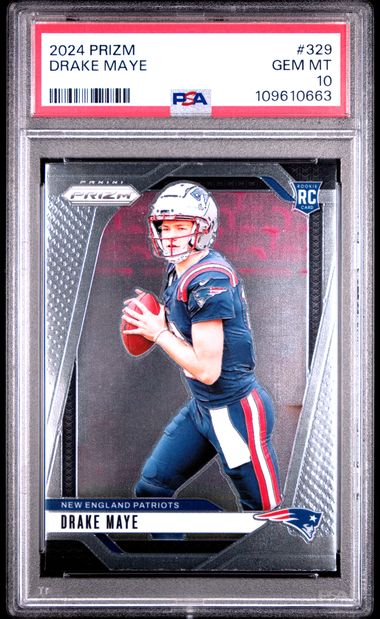 2024 Panini Prizm Drake Maye #329 Gem Mt 10 back