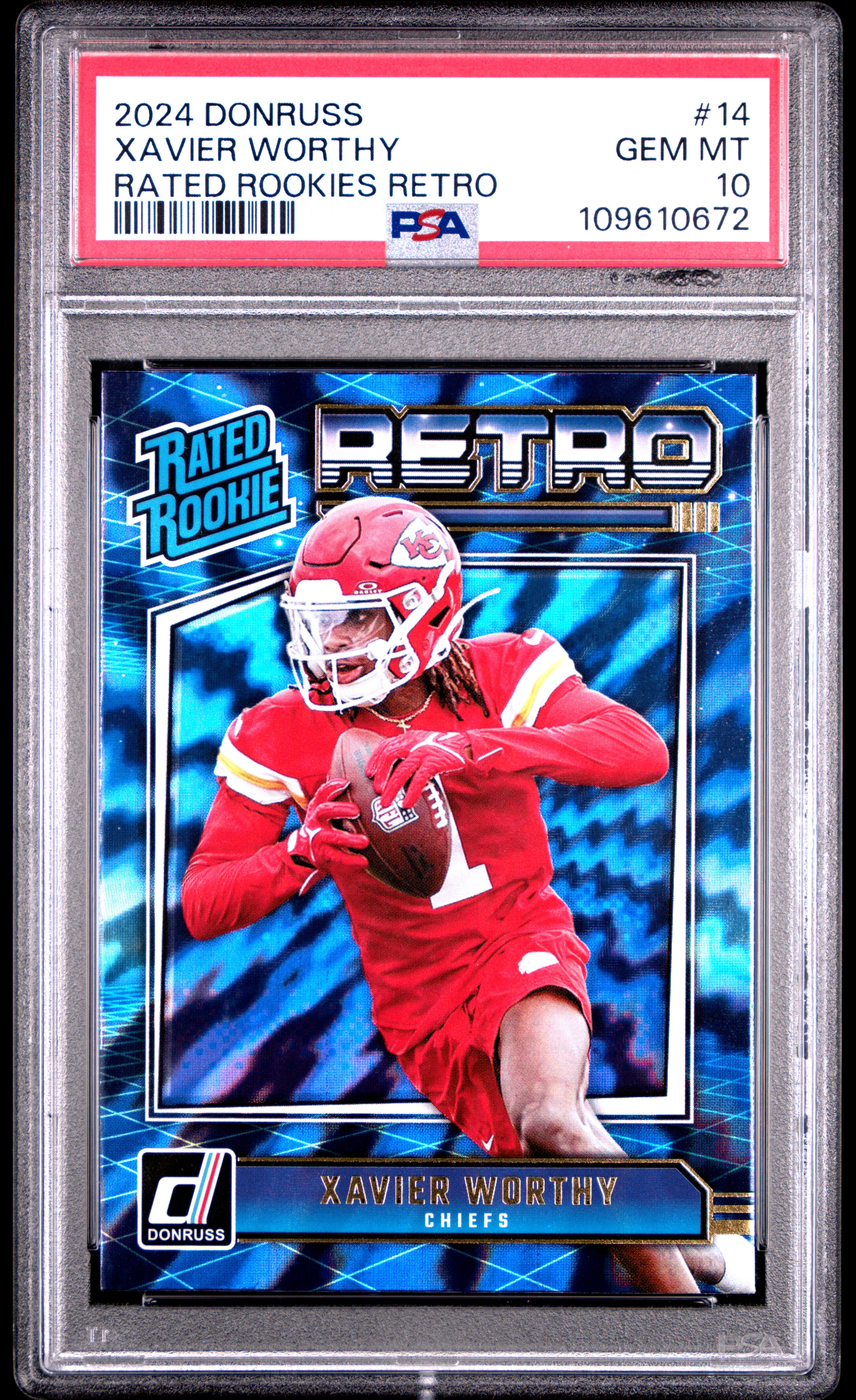 2024 Panini Donruss Rated Rookies Retro Xavier Worthy #14 Gem Mt 10 back