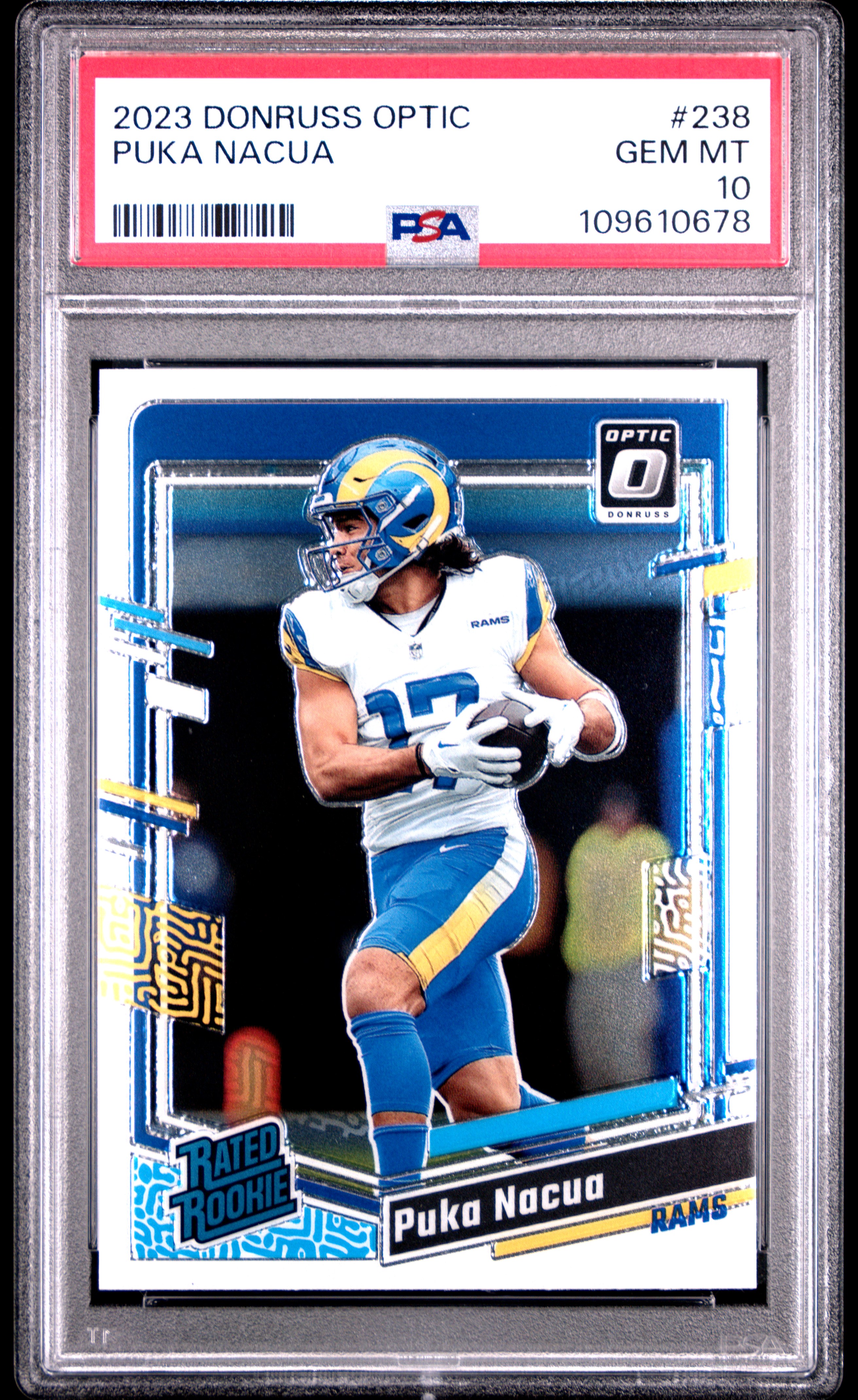2023 Panini Donruss Optic Puka Nacua #238 Gem Mt 10 back