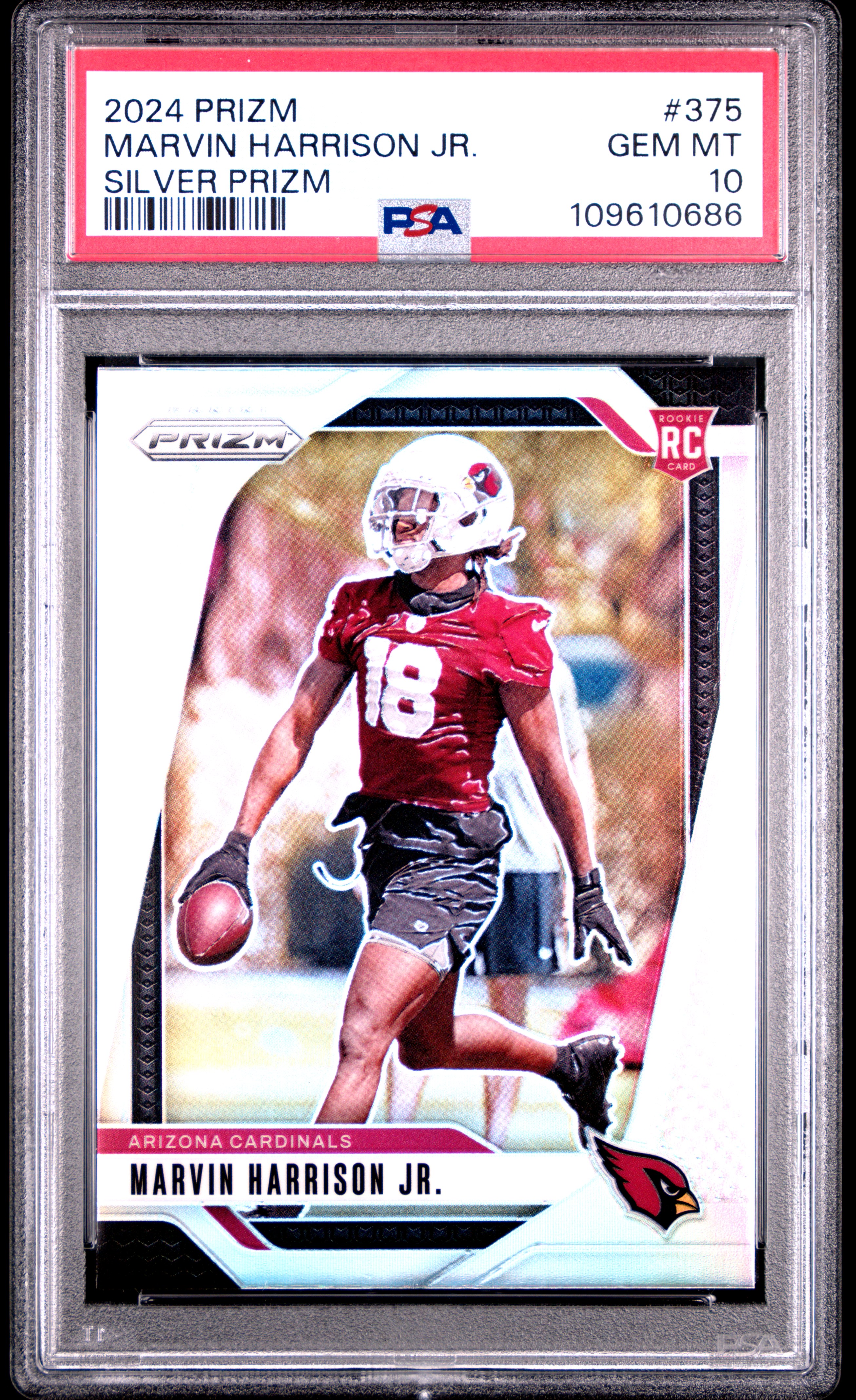 2024 Panini Prizm Marvin Harrison Jr. #375 (Silver Prizm) Gem Mt 10 back