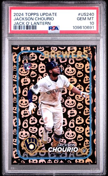 2024 Topps Update Jackson Chourio #Us240 (Jack O' Lantern) Gem Mt 10 front