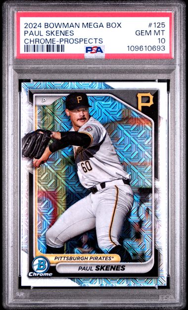 2024 Bowman Mega Box Chrome Prospects Paul Skenes #125 Gem Mt 10 front