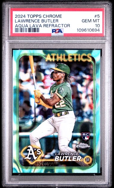 2024 Topps Chrome Lawrence Butler #5 (Aqua Lava Refractor) Gem Mt 10 front