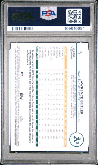 2024 Topps Chrome Lawrence Butler #5 (Aqua Lava Refractor) Gem Mt 10 back