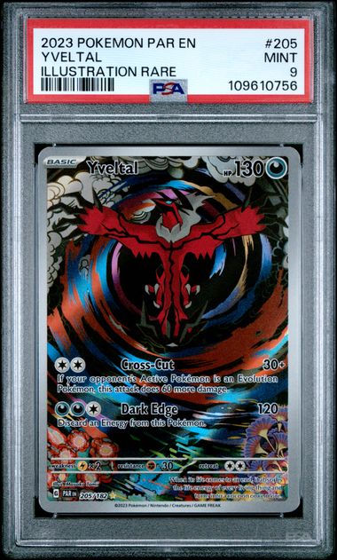 2023 Pokemon Par En-Paradox Rift Yveltal #205 (Illustration Rare) Mint 9 front