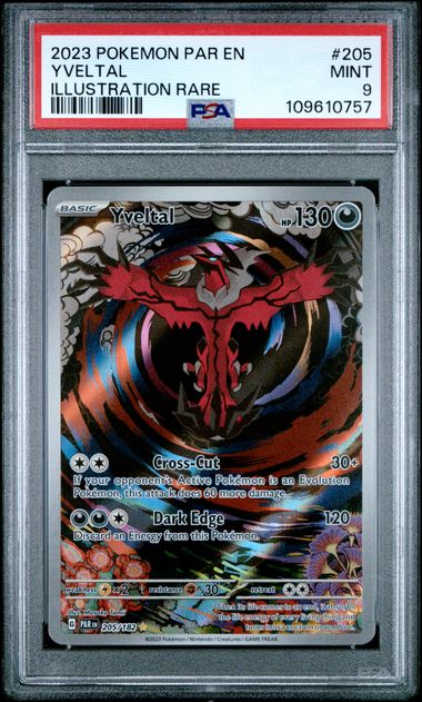 2023 Pokemon Par En-Paradox Rift Yveltal #205 (Illustration Rare) Mint 9 front