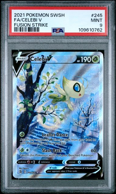 2021 Pokemon Sword & Shield Fusion Strike Fa/Celebi V #245 (Fusion Strike) Mint 9 front