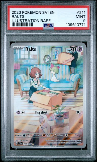 2023 Pokemon Svi En-Scarlet & Violet Ralts #211 (Illustration Rare) Mint 9 front