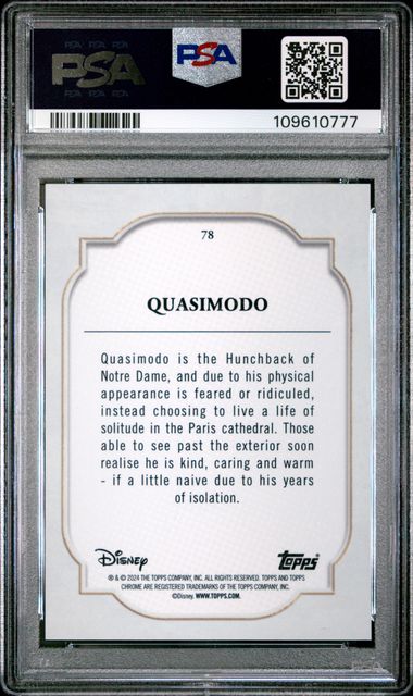 2024 Topps Chrome Disney Quasimodo #78 (Red Refractor) Mint 9 back