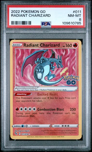 2022 Pokemon Go Radiant Charizard #011 Nm-Mt 8 front