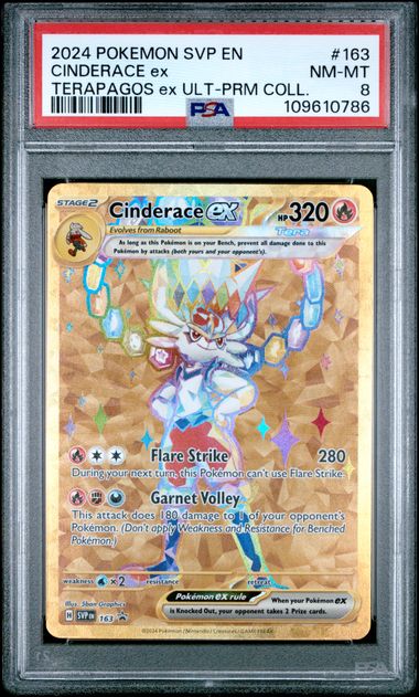 2024 Pokemon Svp En-Sv Black Star Promo Cinderace Ex #163 (Terapagos Ex Ult-Prm Coll.) Nm-Mt 8 front