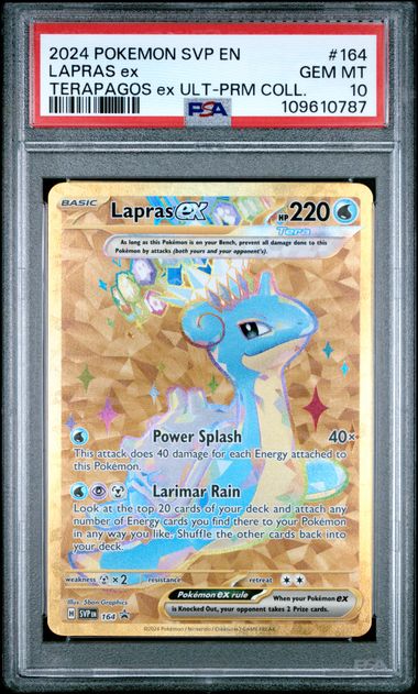 2024 Pokemon Svp En-Sv Black Star Promo Lapras Ex #164 (Terapagos Ex Ult-Prm Coll.) Gem Mt 10 front