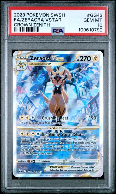 2023 Pokemon Sword And Shield Crown Zenith Fa/Zeraora Vstar #Gg43 (Crown Zenith) Gem Mt 10 front