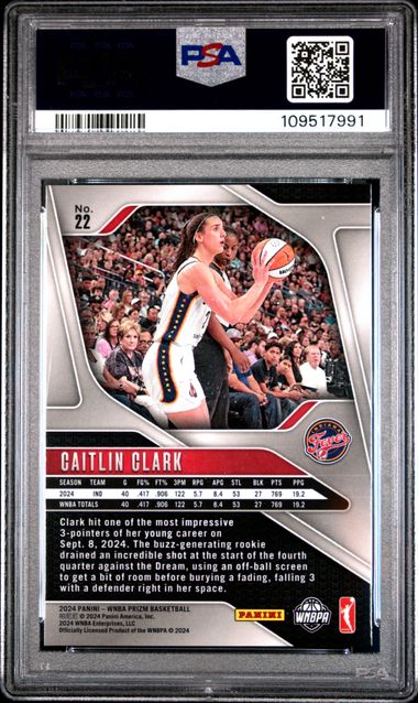 2024 Panini Prizm Wnba Caitlin Clark #22 Mint 9 back