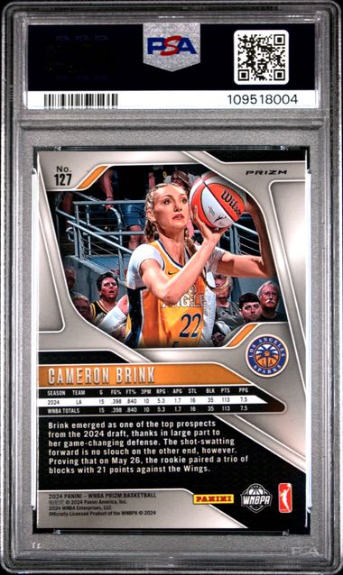 2024 Panini Prizm Wnba Cameron Brink #127 (Silver Prizm) Nm-Mt 8 back