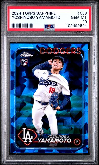 2024 Topps Chrome Sapphire Yoshinobu Yamamoto #553 Gem Mt 10 front