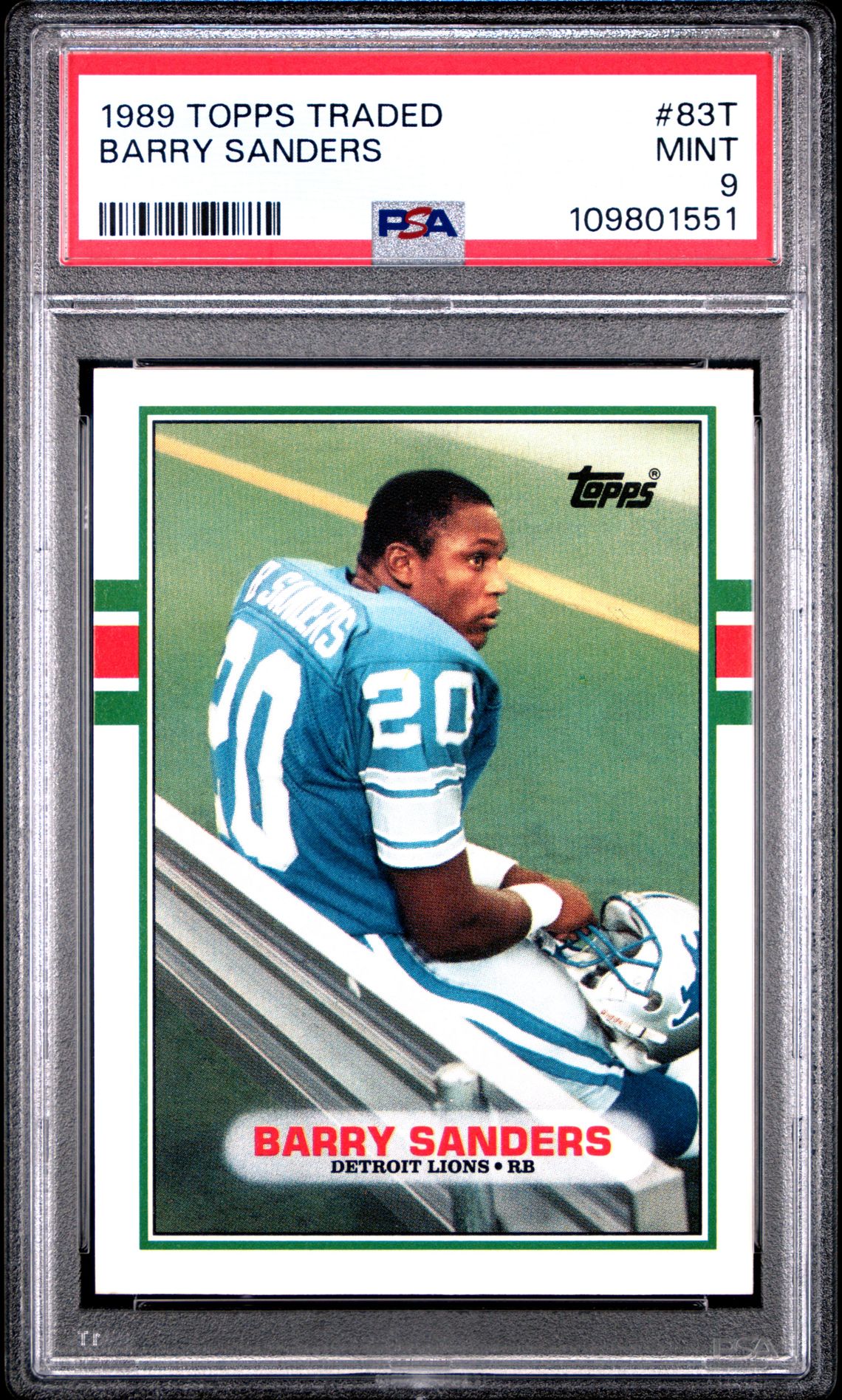 1989 Topps Traded Barry Sanders #83T Mint 9 front