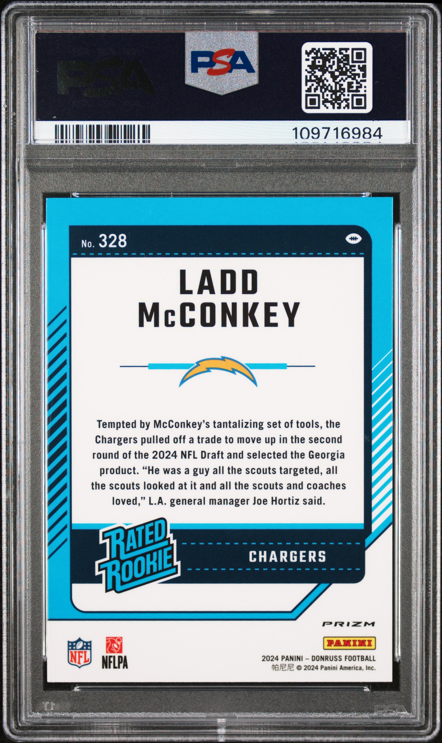 2024 Panini Donruss Ladd Mcconkey #328 (Optic Preview-Pink) Mint 9 front