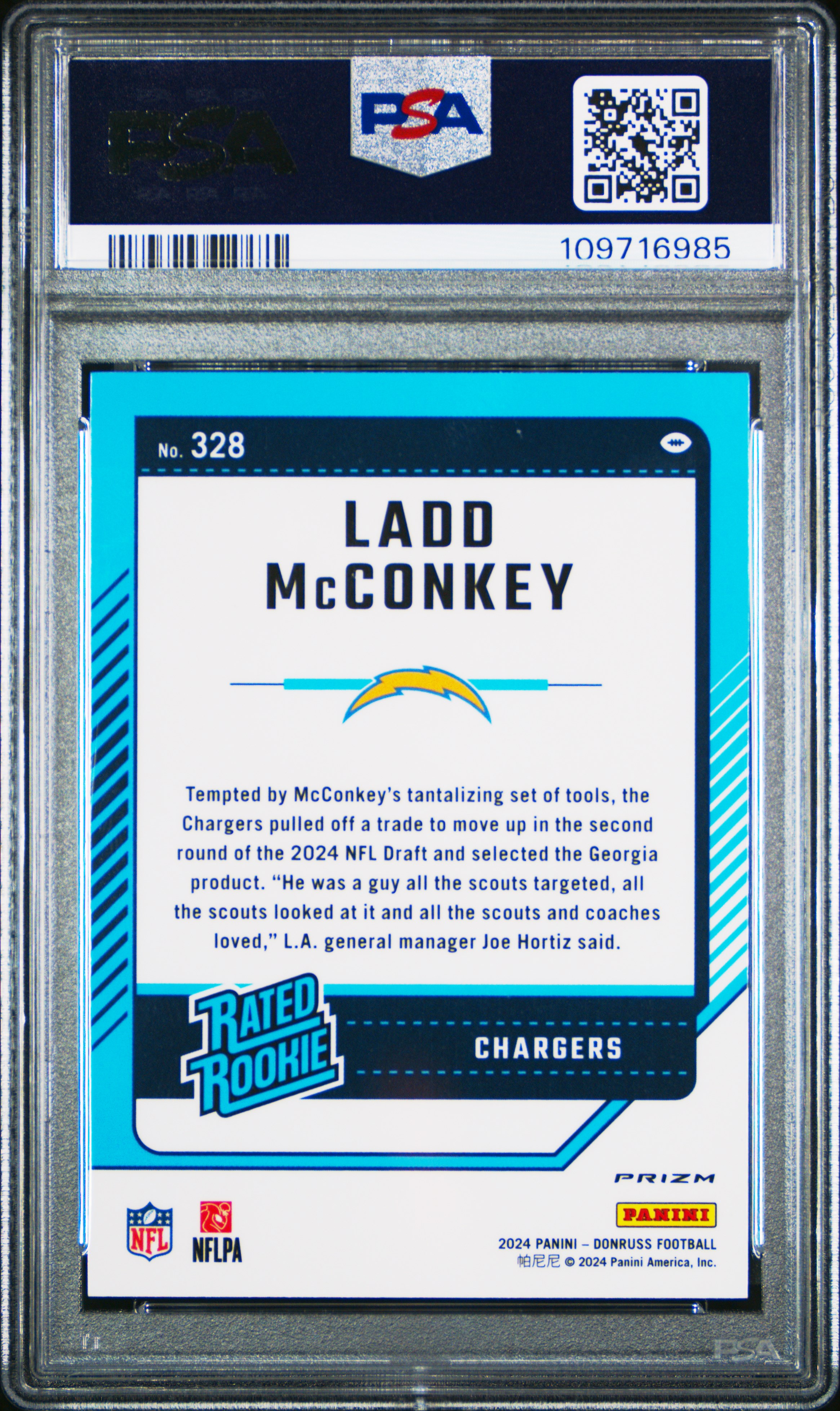 2024 Panini Donruss Ladd Mcconkey #328 (Optic Preview-Red Wave) Mint 9 front