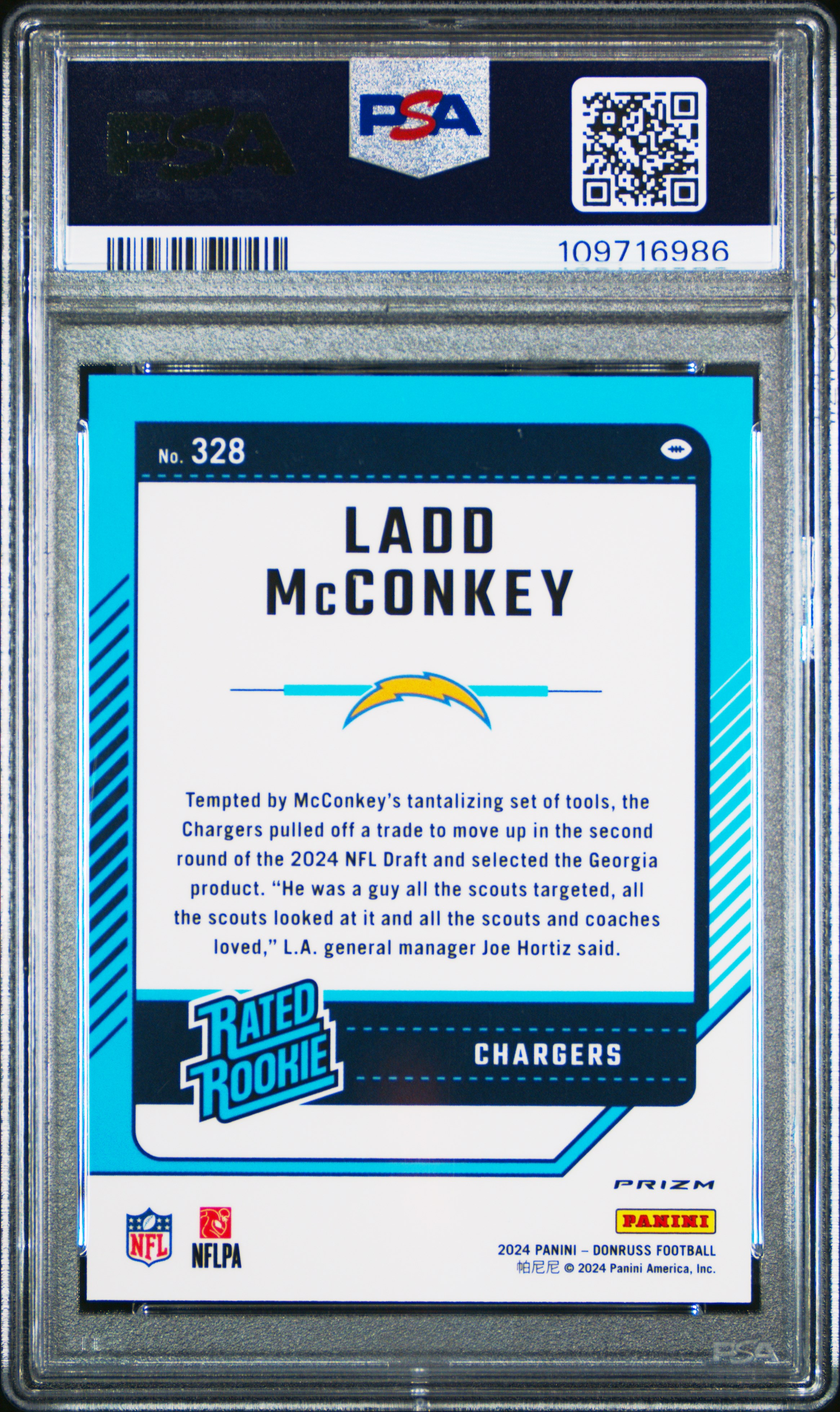 2024 Panini Donruss Ladd Mcconkey #328 (Optic Preview-Football Emoji) Gem Mt 10 front