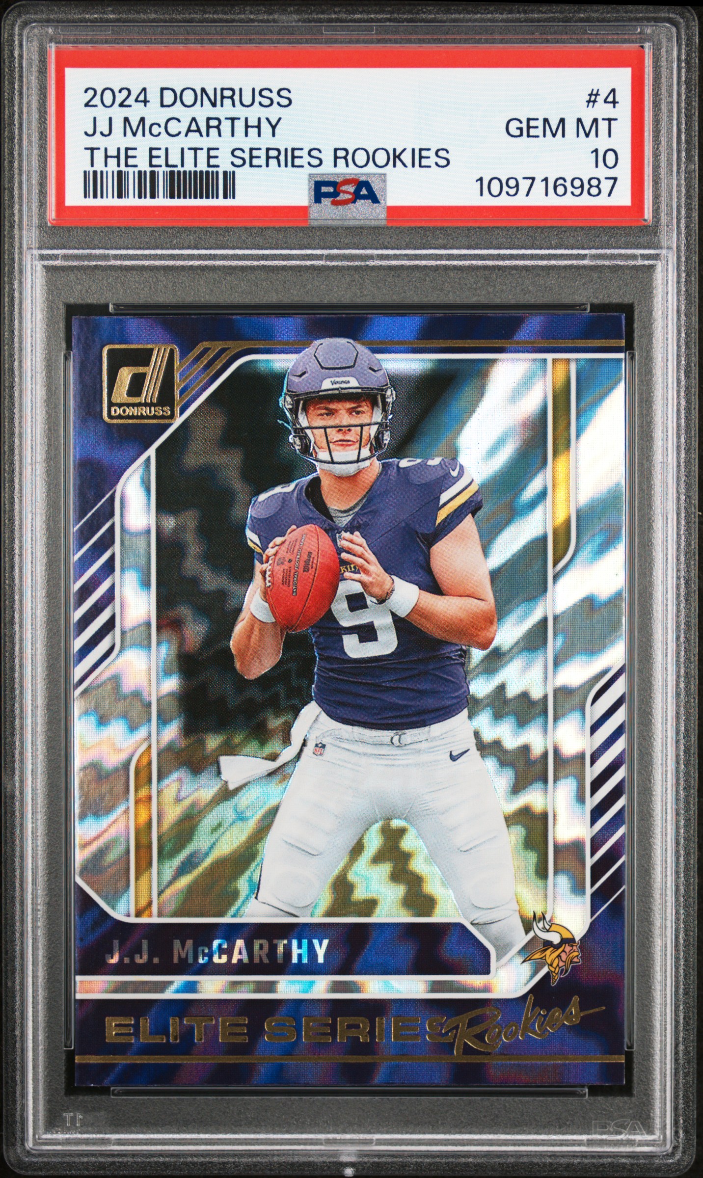 2024 Panini Donruss The Elite Series Rookies Jj Mccarthy #4 Gem Mt 10 back