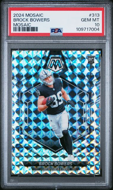 2024 Panini Mosaic Brock Bowers #313 (Mosaic) Gem Mt 10 front