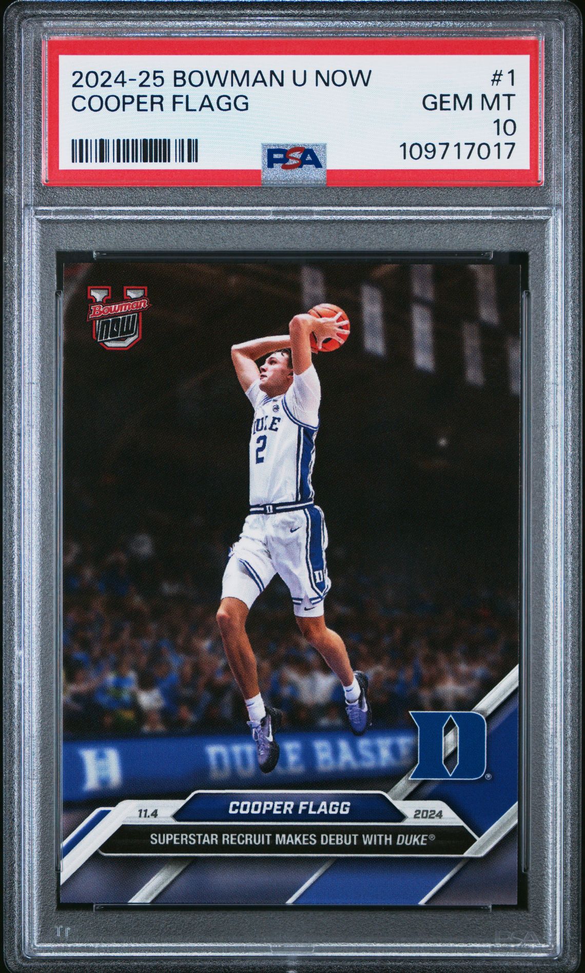 2024-25 Bowman U Now Cooper Flagg #1 Gem Mt 10 front