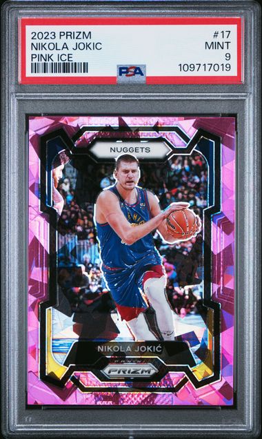 2023 Panini Prizm Nikola Jokic #17 (Pink Ice) Mint 9 front