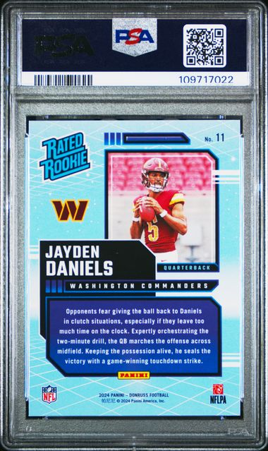 2024 Panini Donruss Rated Rookies Retro Jayden Daniels #11 Gem Mt 10 back