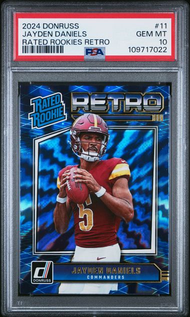 2024 Panini Donruss Rated Rookies Retro Jayden Daniels #11 Gem Mt 10 front