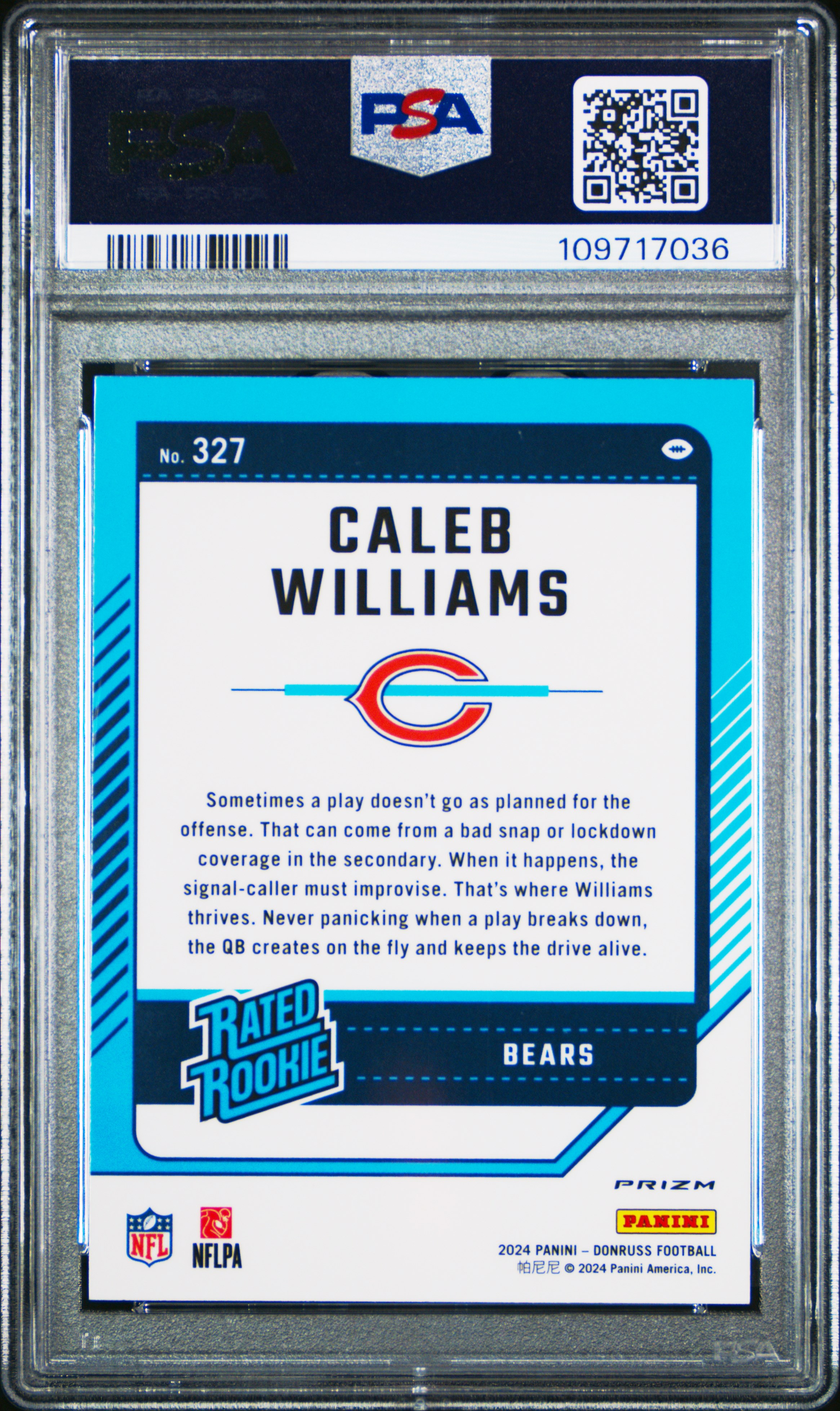 2024 Panini Donruss Caleb Williams #327 (Optic Preview-Red Wave) Gem Mt 10 front
