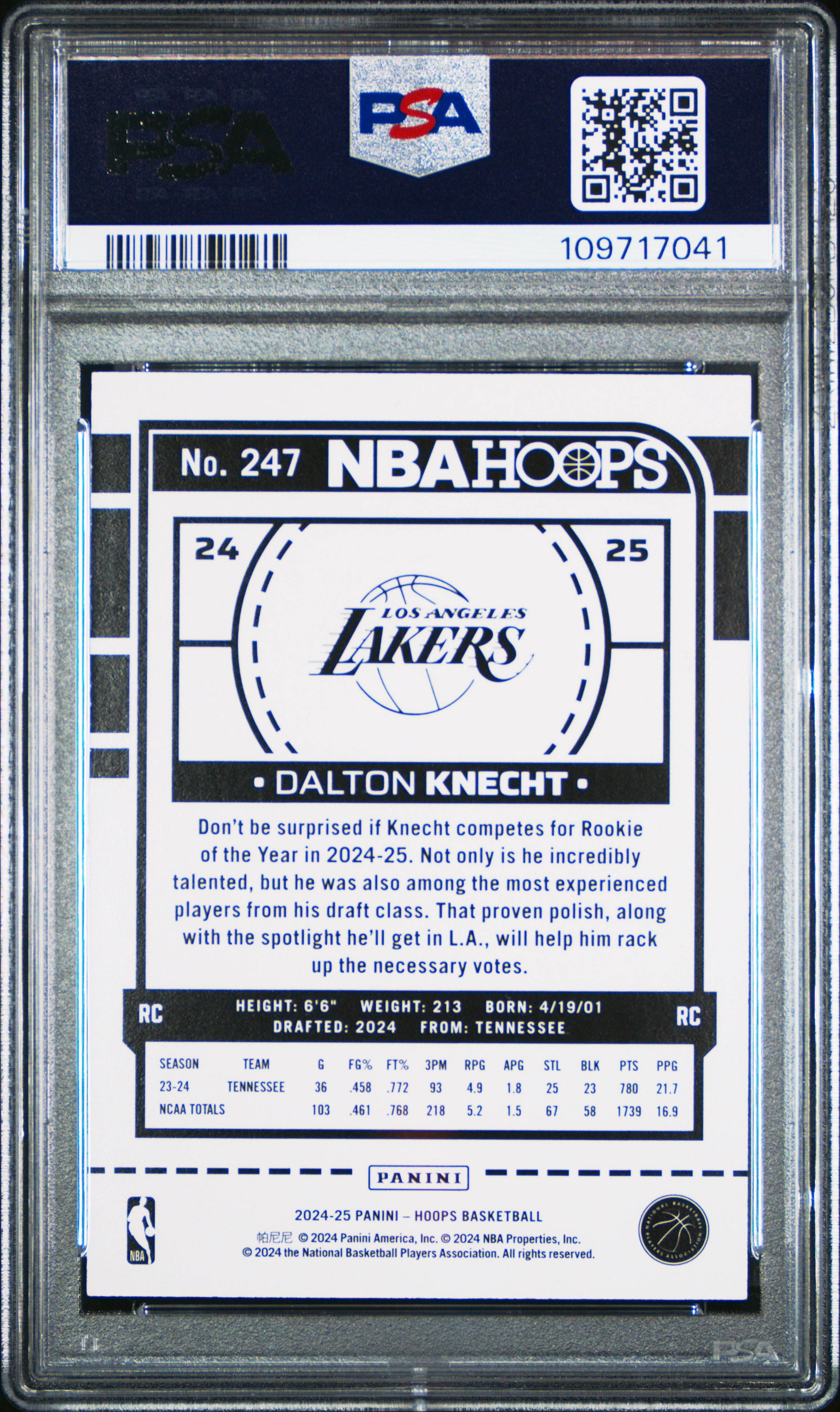 2024 Panini Nba Hoops Dalton Knecht #247 (Teal) Mint 9 front