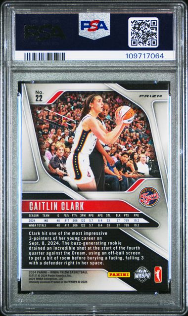 2024 Panini Prizm Wnba Caitlin Clark #22 (Ice) Mint 9 back