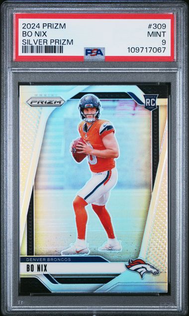 2024 Panini Prizm Bo Nix #309 (Silver Prizm) Mint 9 front