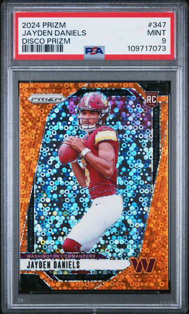 2024 Panini Prizm Jayden Daniels #347 (Disco Prizm) Mint 9 front