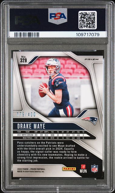 2024 Panini Prizm Drake Maye #329 (Pandora) Gem Mt 10 back