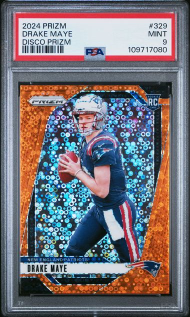 2024 Panini Prizm Drake Maye #329 (Disco Prizm) Mint 9 front