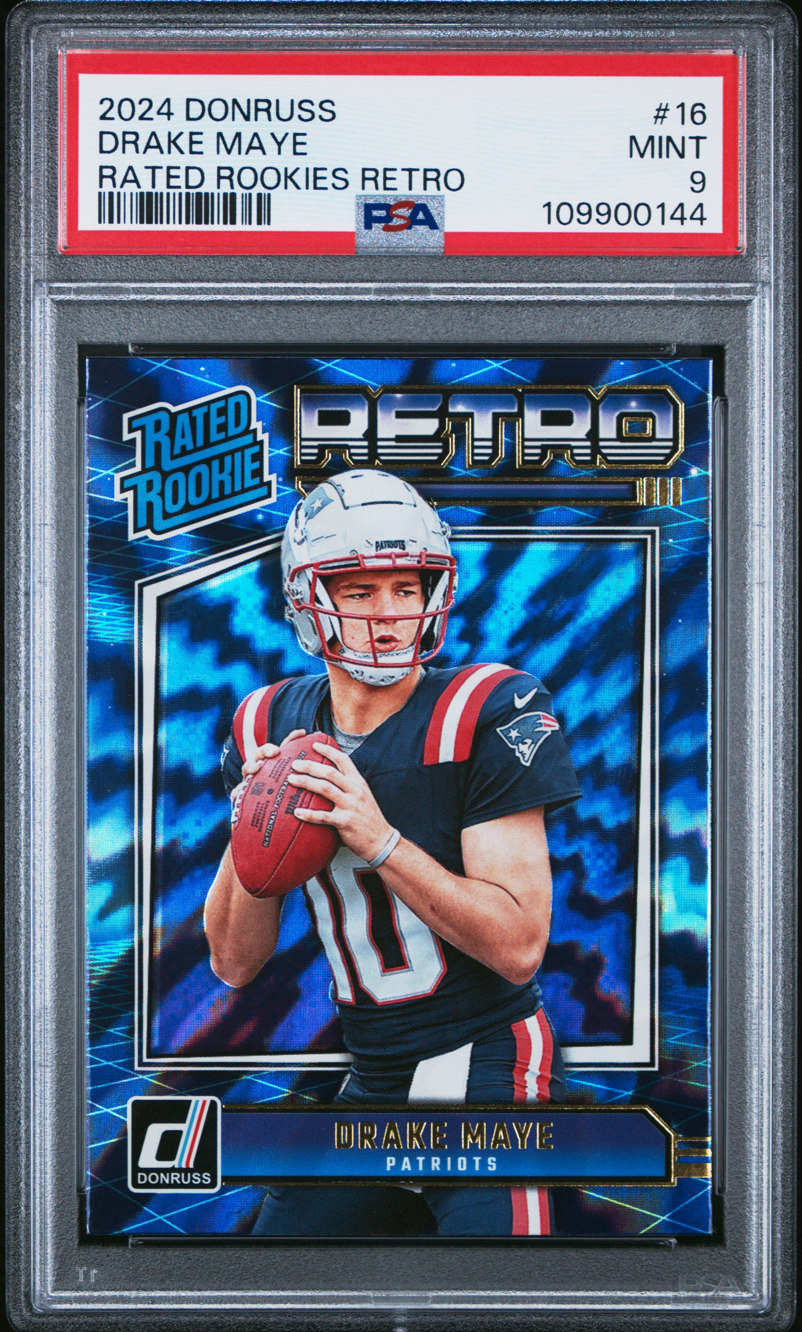 2024 Panini Donruss Rated Rookies Retro Drake Maye #16 Mint 9 back