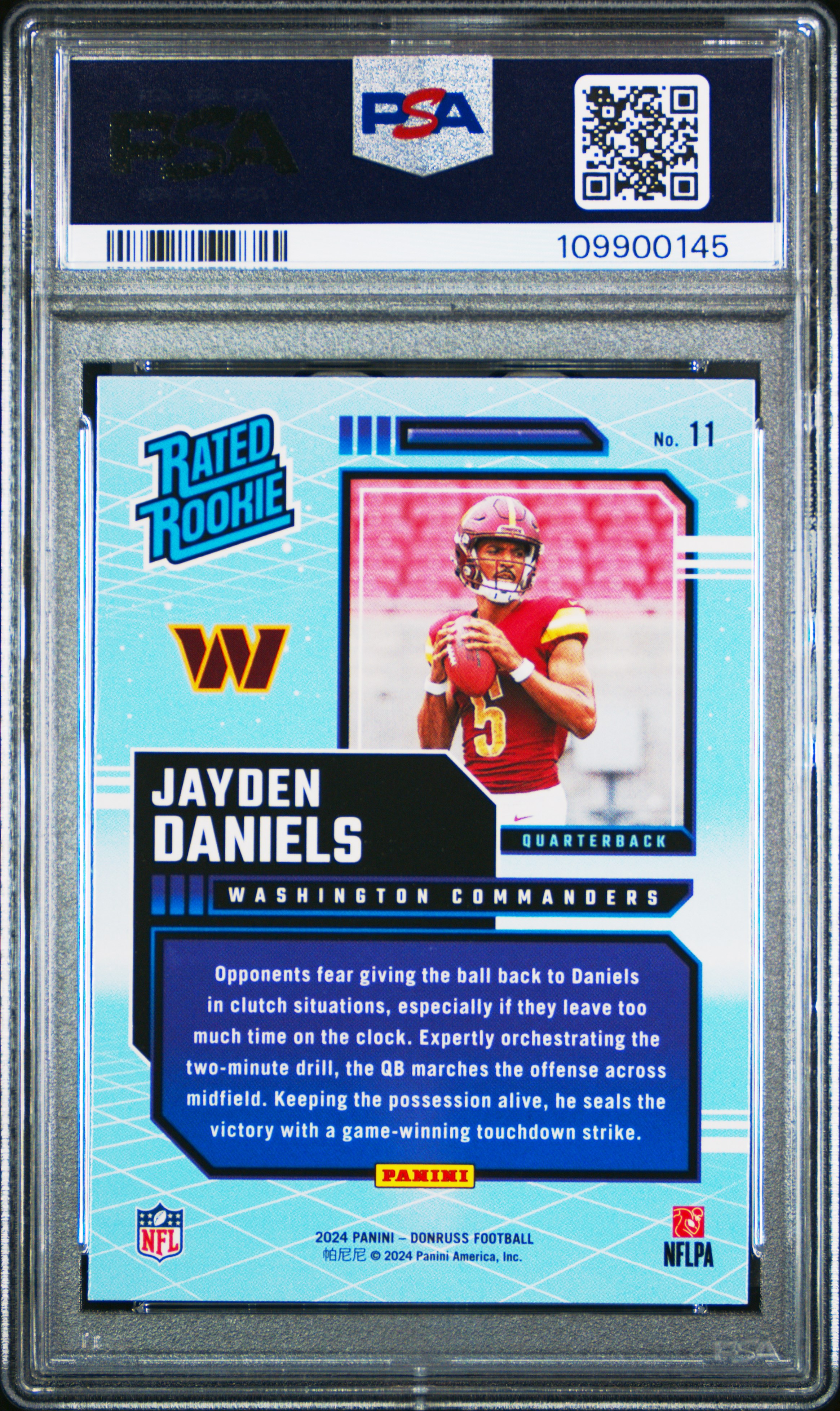 2024 Panini Donruss Rated Rookies Retro Jayden Daniels #11 Gem Mt 10 front