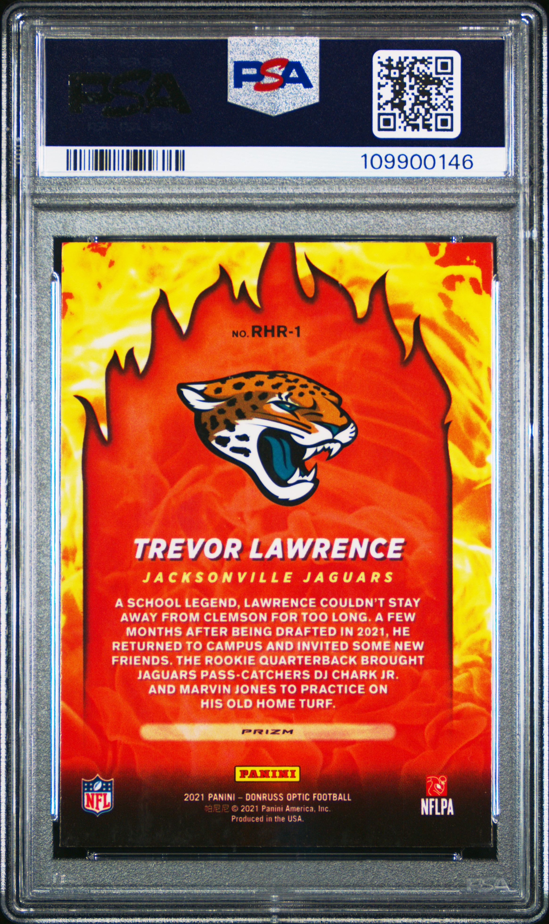 2021 Panini Donruss Optic Red Hot Rookies Trevor Lawrence #Rhr1 (Red Hot Rookies) Mint 9 front