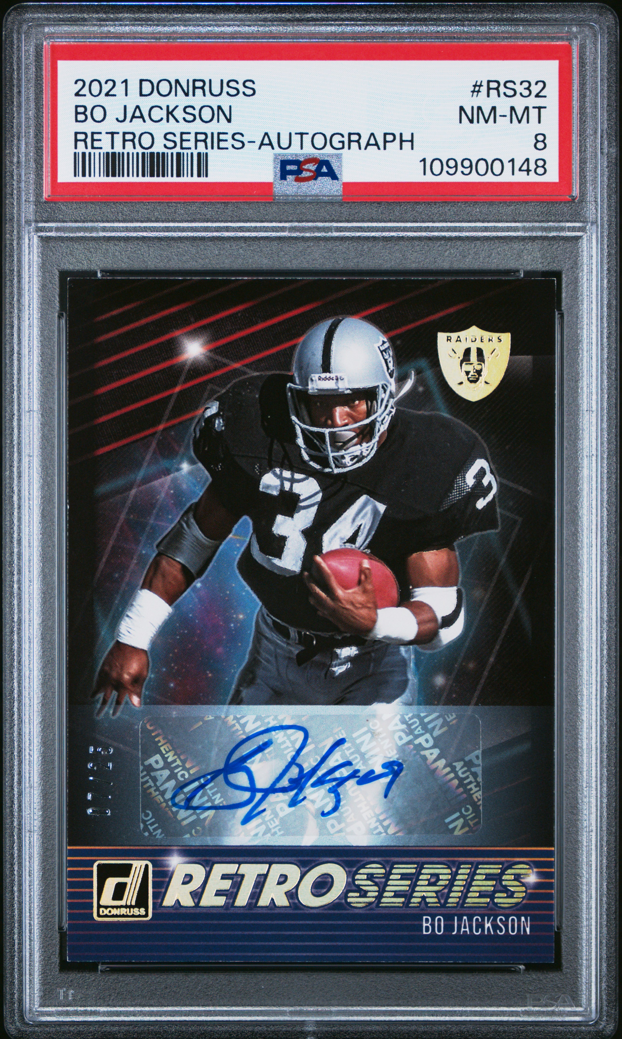 2021 Panini Donruss Retro Series Bo Jackson #Rs32 (Retro Series-Autograph) Nm-Mt 8 back