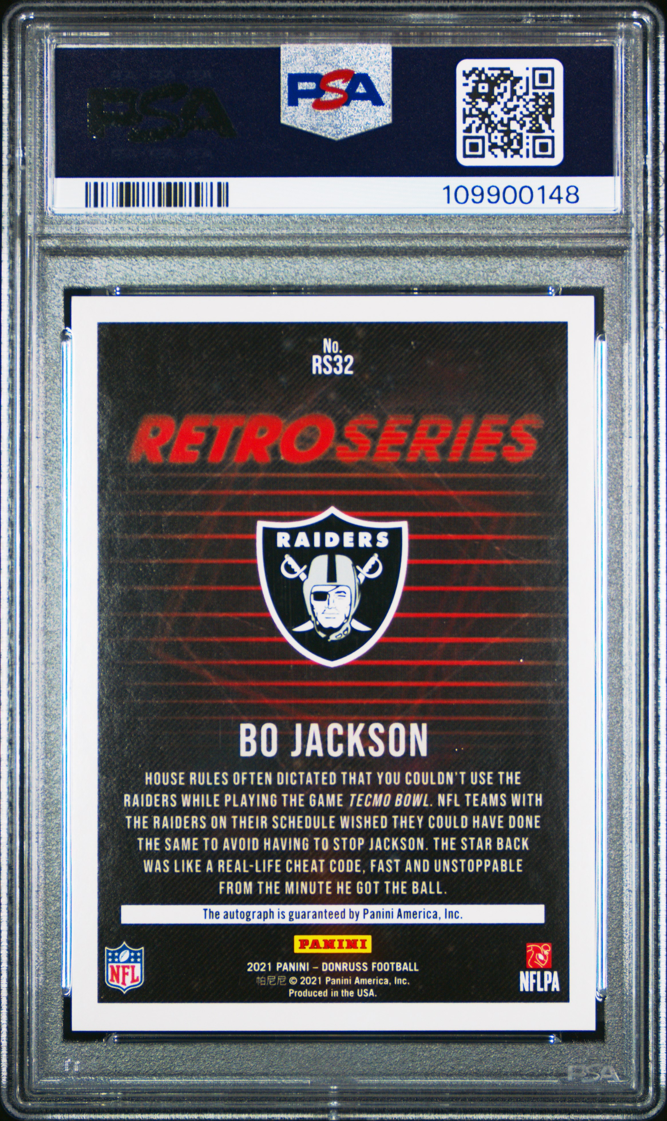 2021 Panini Donruss Retro Series Bo Jackson #Rs32 (Retro Series-Autograph) Nm-Mt 8 front