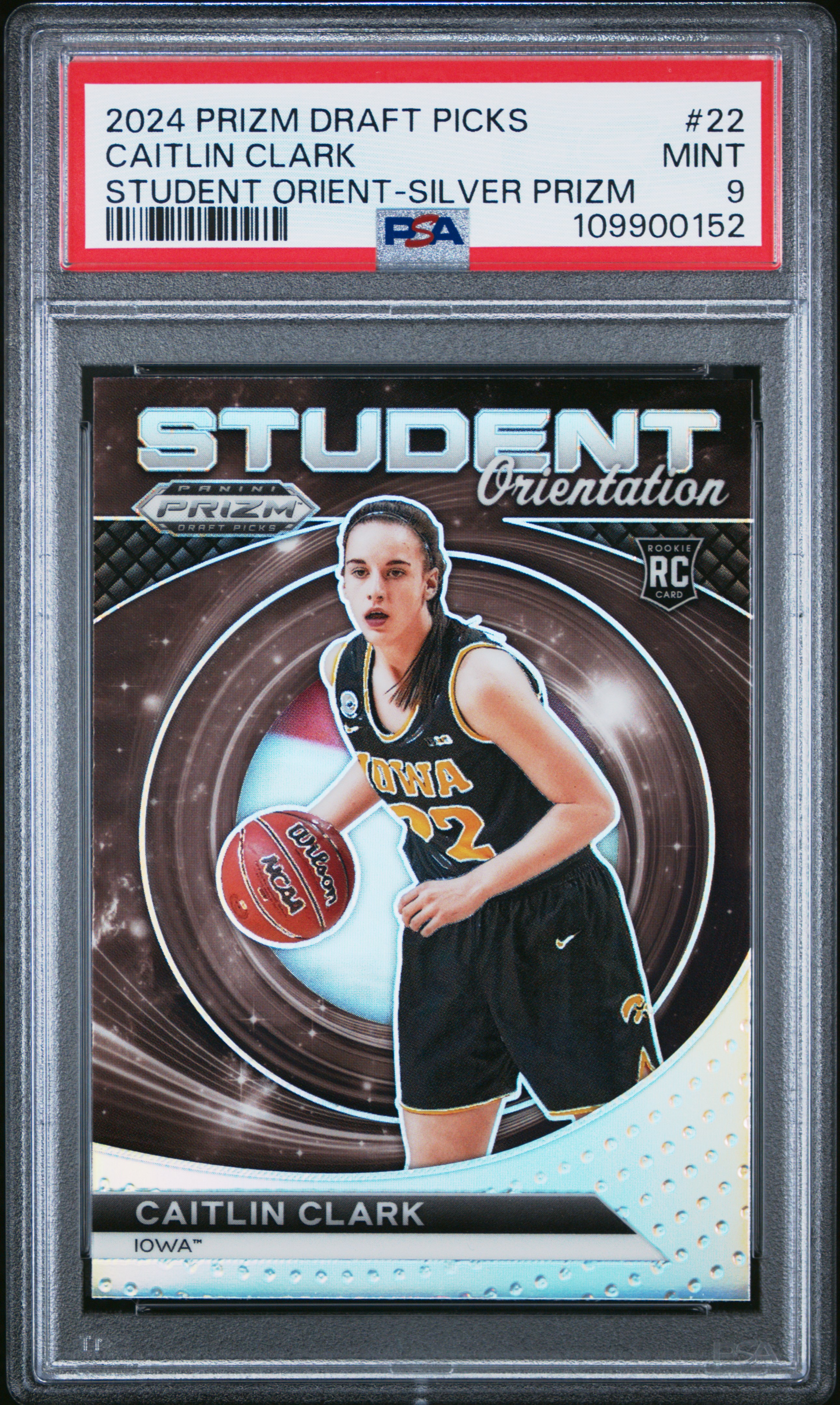 2024 Panini Prizm Draft Picks Student Orientation Caitlin Clark #22 (Student Orient-Silver Prizm) Mint 9 back